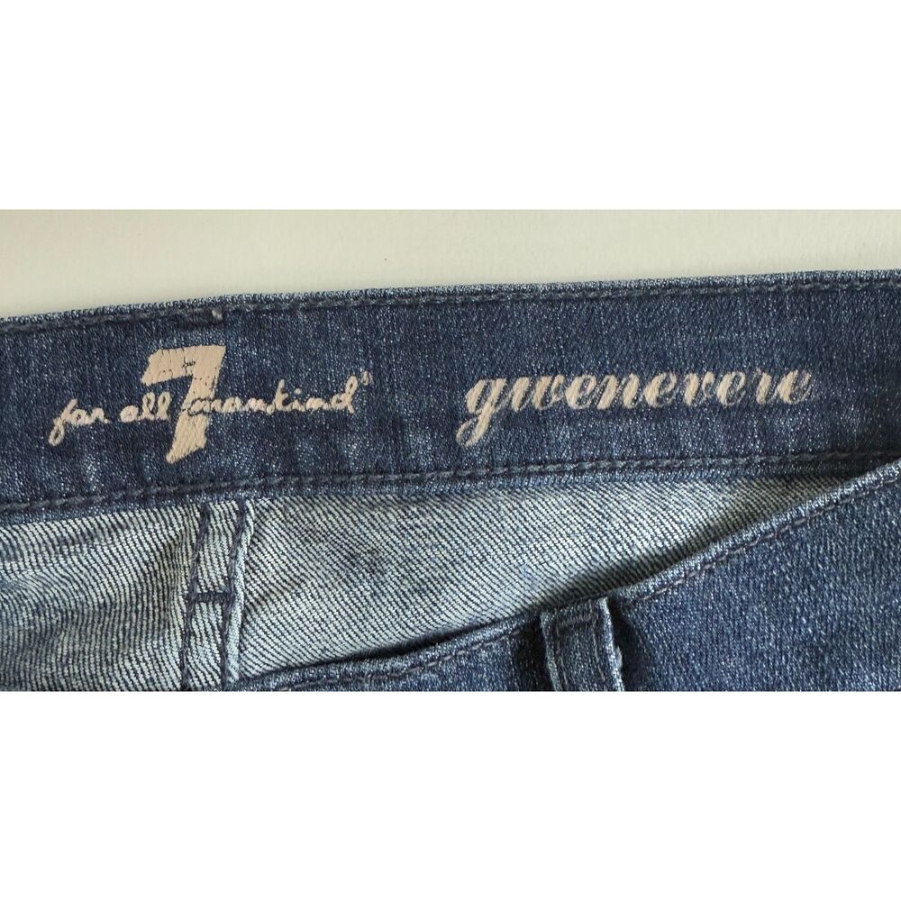 7 For All Mankind Women's Gwenevere Skinny Jeans Distressed Size 27 - Picture 5 of 12